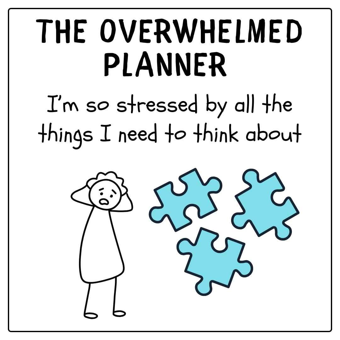 The Overwhelmed Planner with puzzle pieces