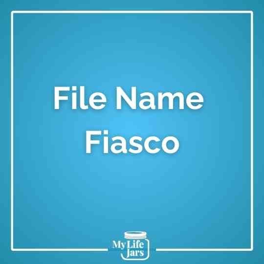 Text box with words File Name Fiasco