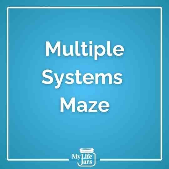 Text image with words Multiple Systems Maze