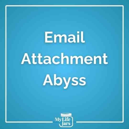 Box with words Email Attachment Abys