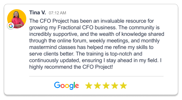 Tina V., five-star Google review