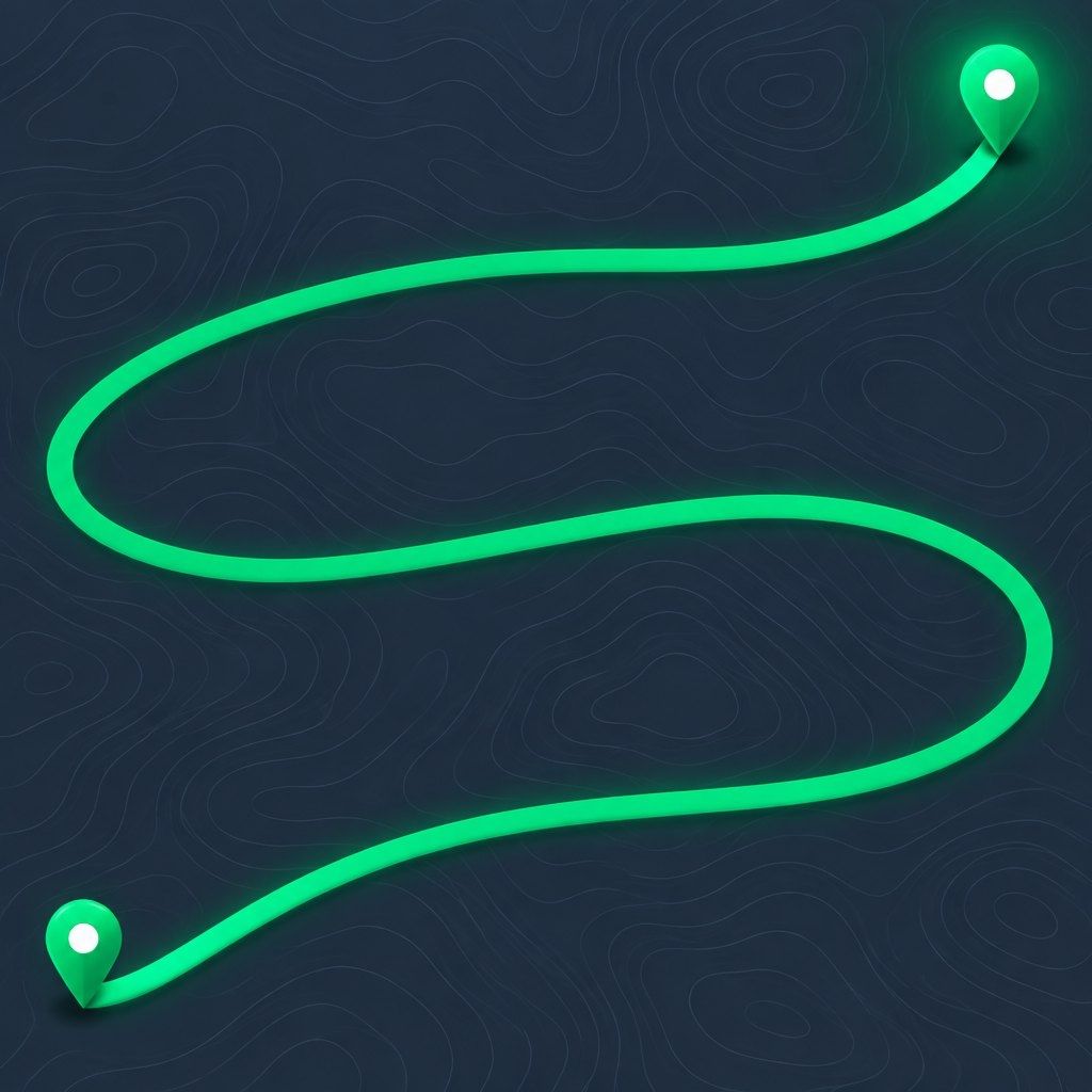 The One Clear Path, a winding trail from Point A to Point B
