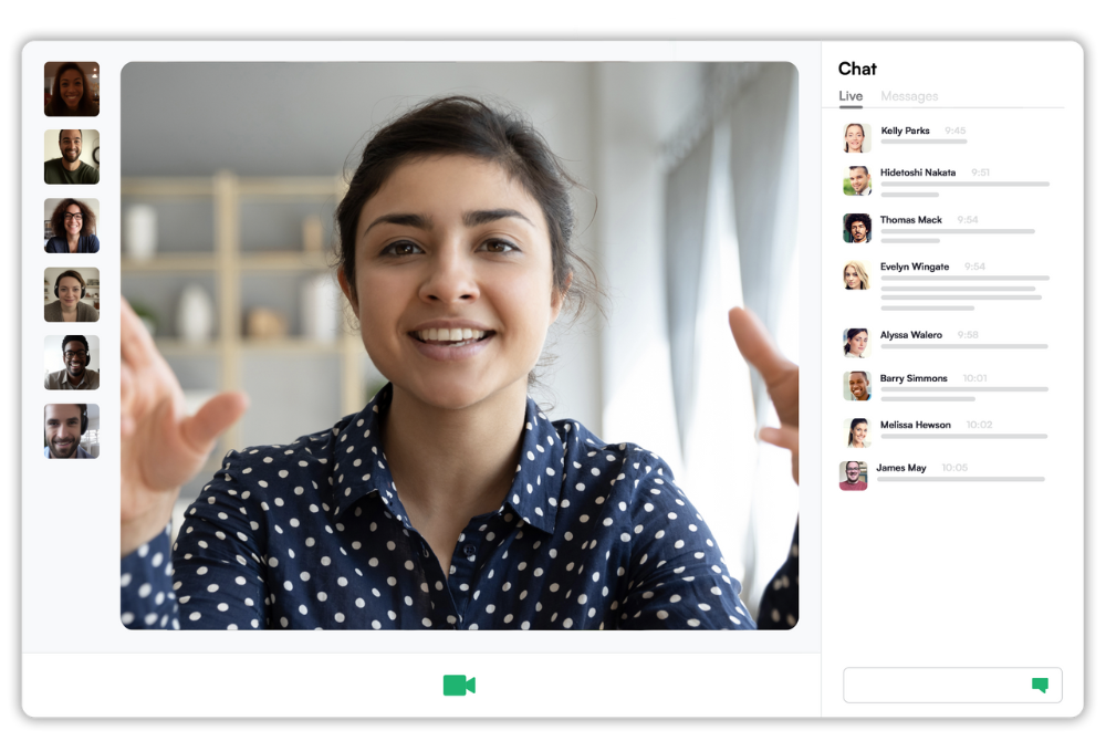 A weekly CFO Roundtable on Zoom, with members on video and a live chat