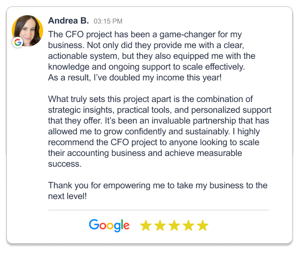 Andrea B., five-star Google review