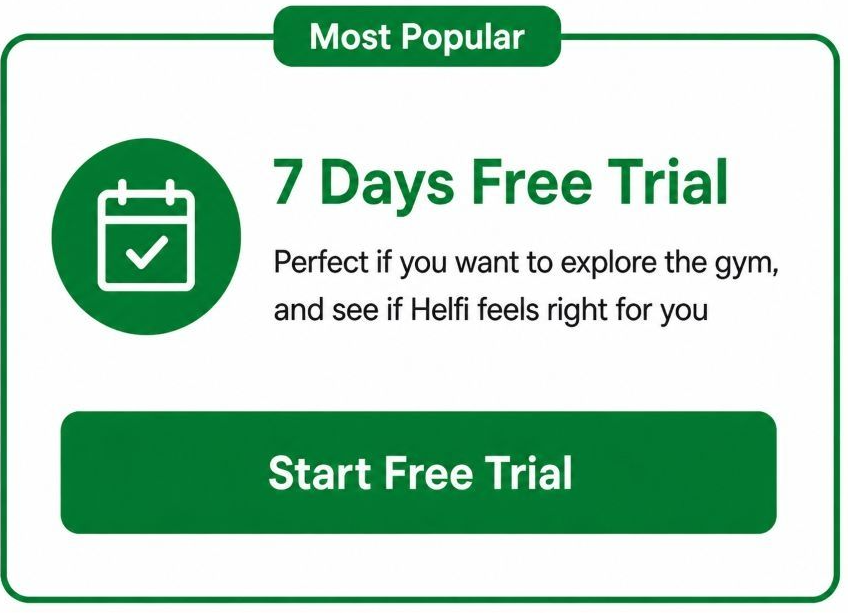 7 Days Free Trial option for Helfi gym in Woolloongabba Brisbane