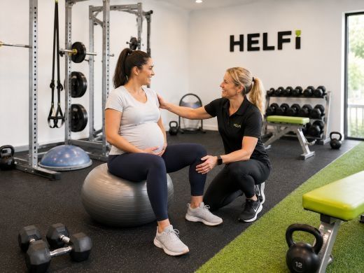 Pregnancy fitness support at Helfi gym in Woolloongabba Brisbane with gentle coaching in a safe and supportive gym environment.