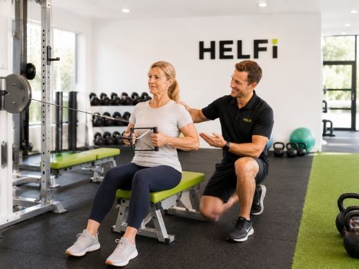 Supportive movement and injury support session at Helfi gym in Woolloongabba Brisbane with careful coaching in a friendly environment.