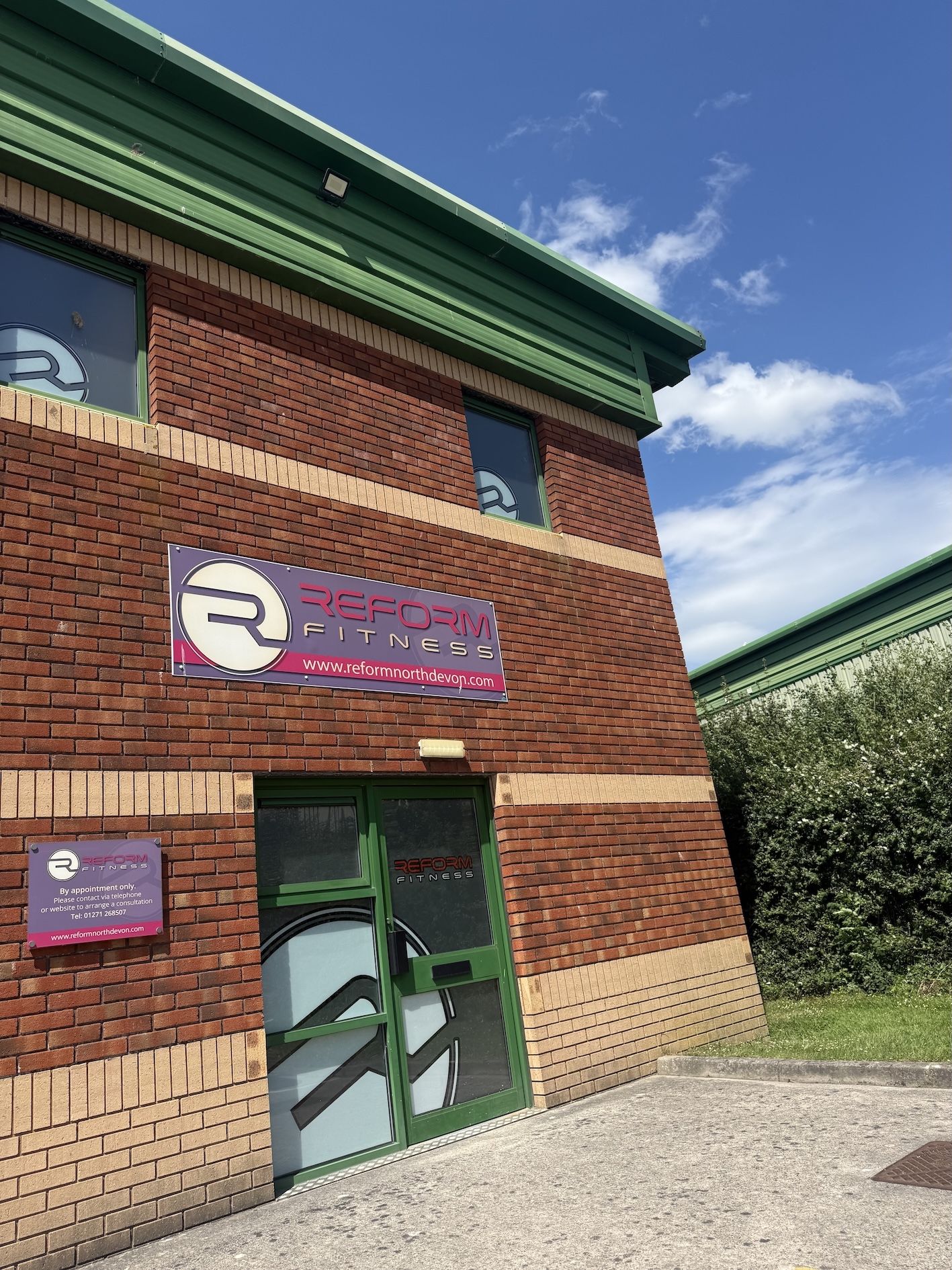The outside of Reform Fitness personal training facility in Barnstaple.