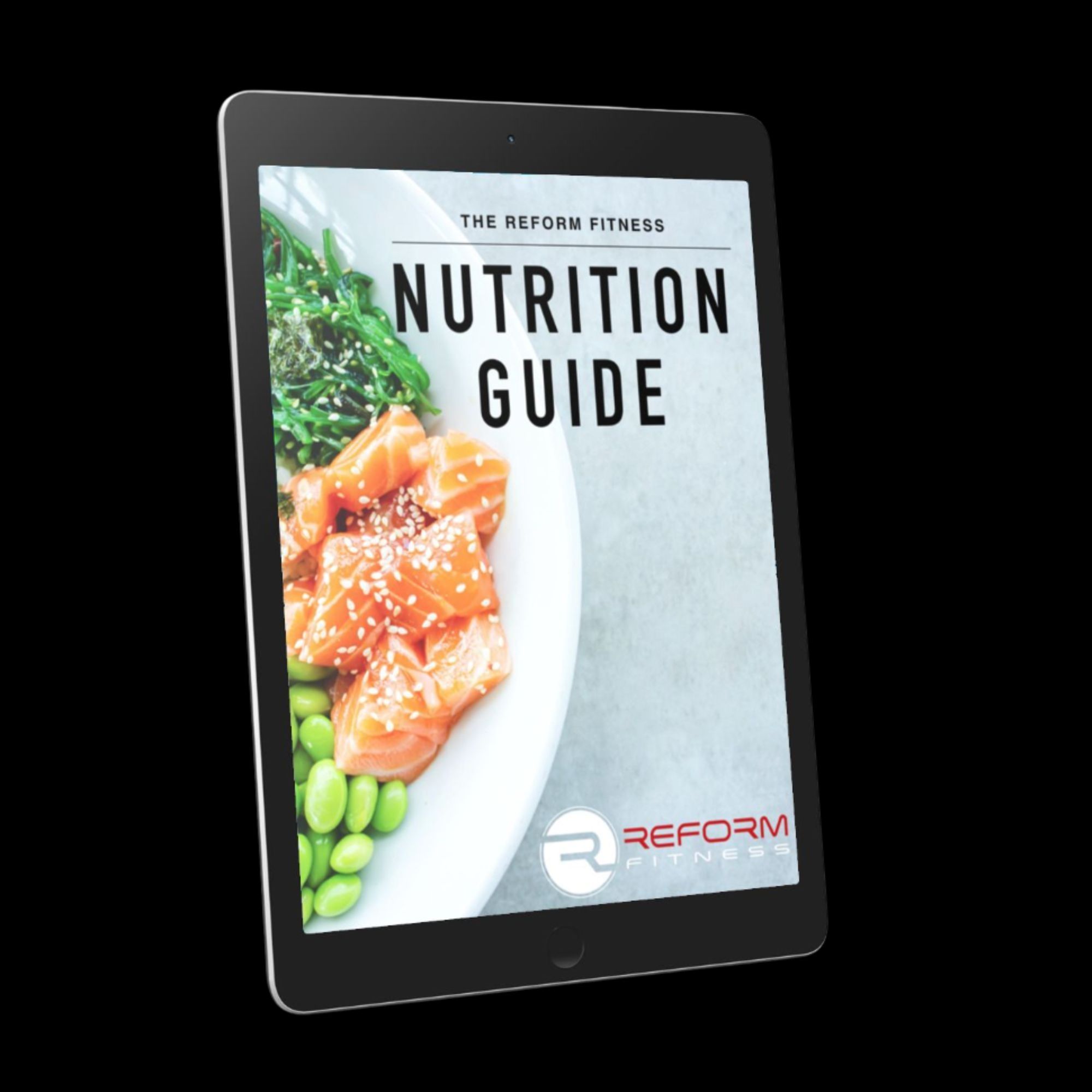 Front cover of a nutrition guide book on an ipad.