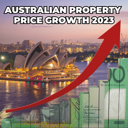 Graph illustrating rising Australian property prices in 2023.