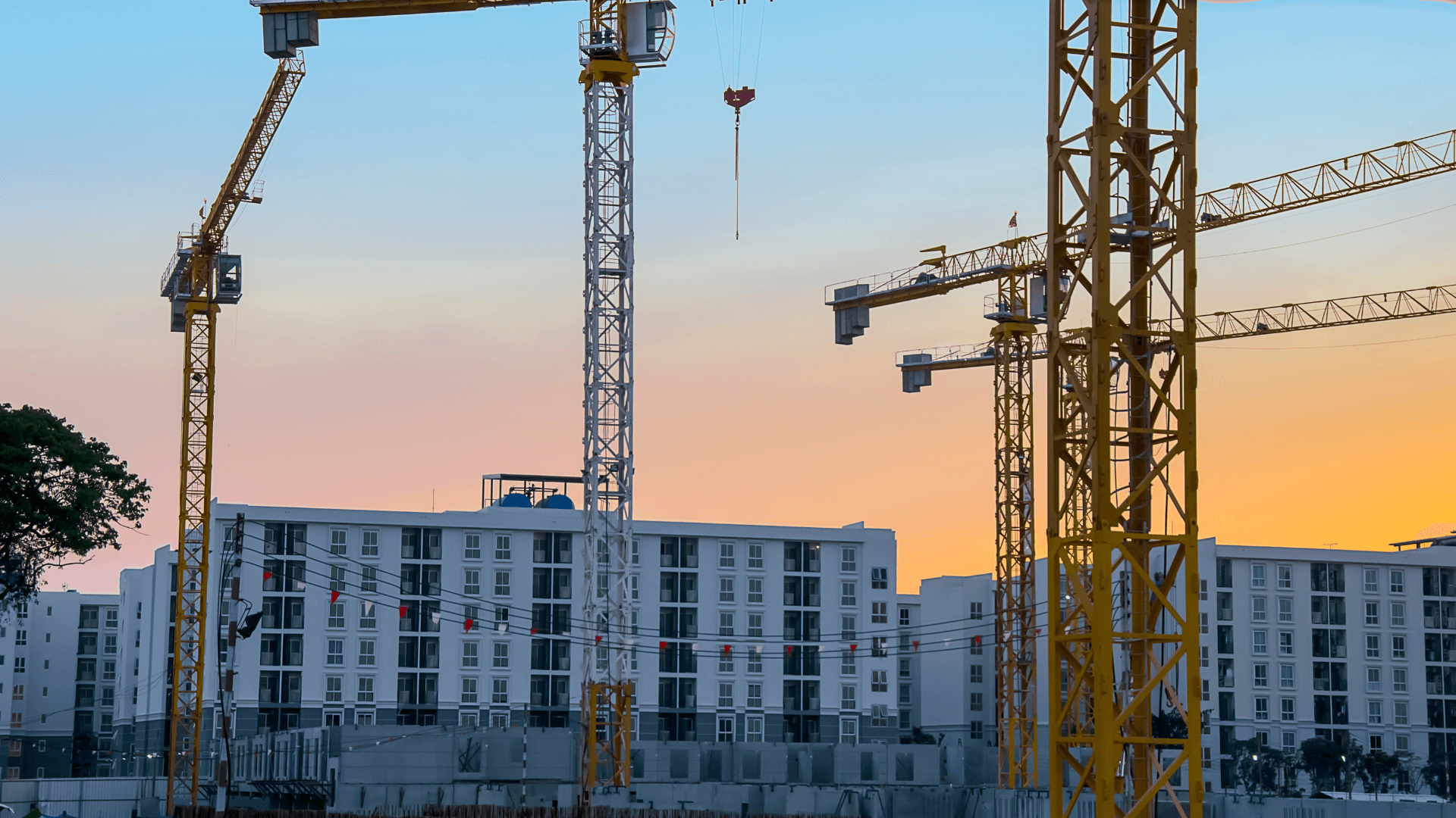 Cranes and residential construction in Australia’s property market.