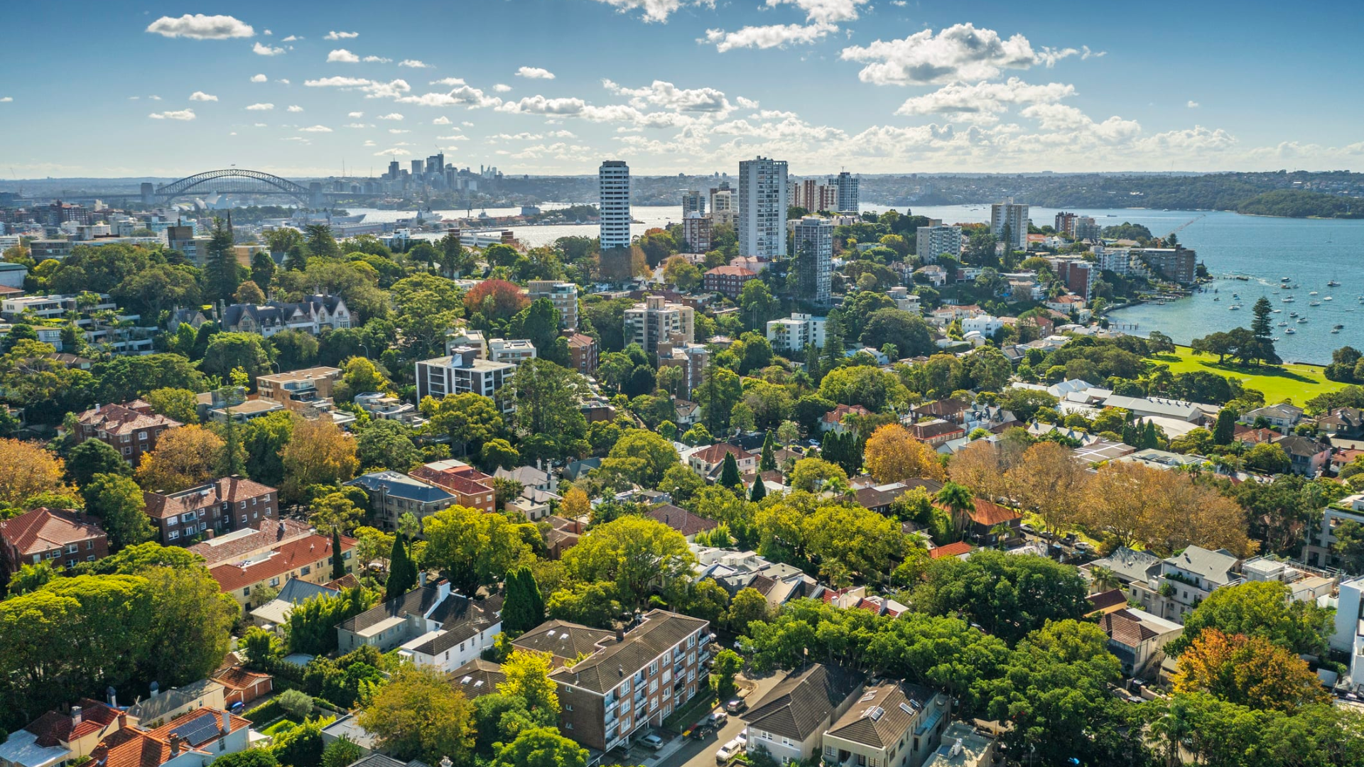 Australian city skyline showcasing residential units and houses reflecting 2024 property market trends.