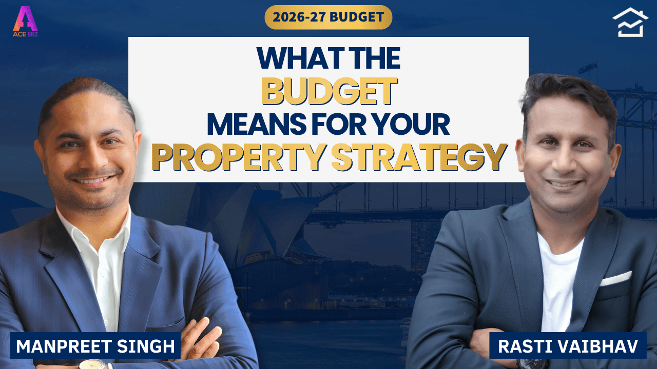 Manpreet Singh (AceBiz) and Rasti Vaibhav (Get RARE Properties) co-presenting the Federal Budget 2026 property reform briefing