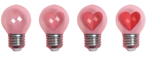 Light Bulbs With Heart Progress Loading - Coming Soon