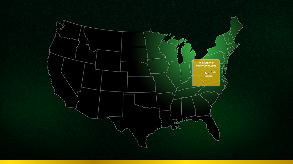 The National Radio Quiet Zone map