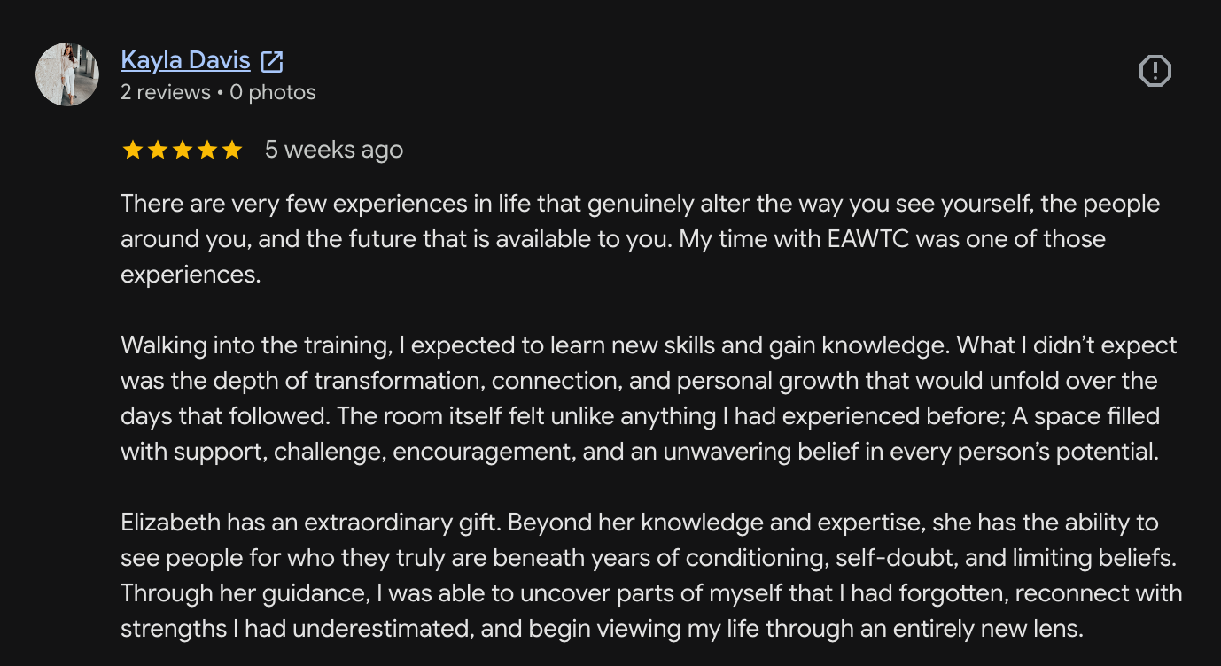 Google review EAWTC