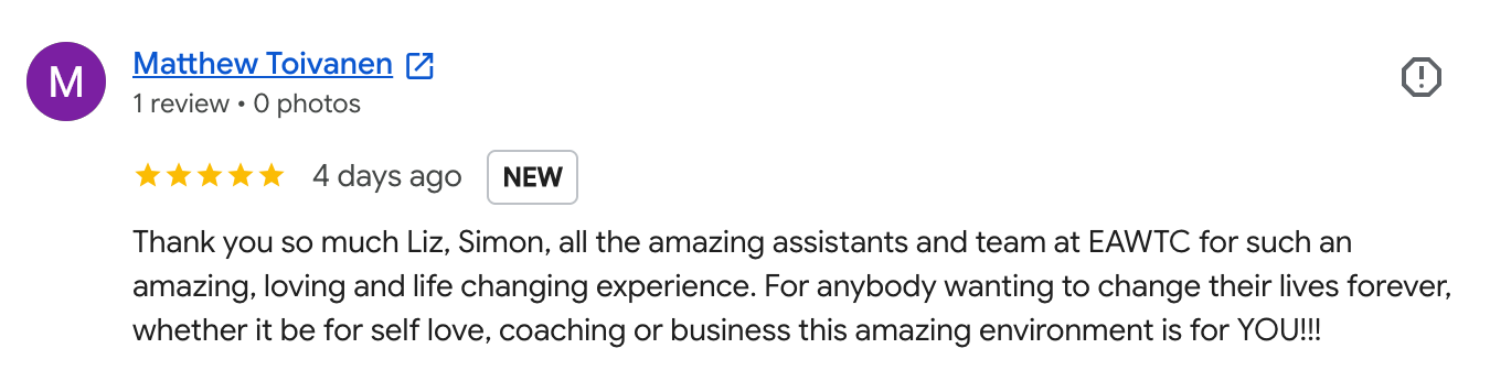 Google review EAWTC