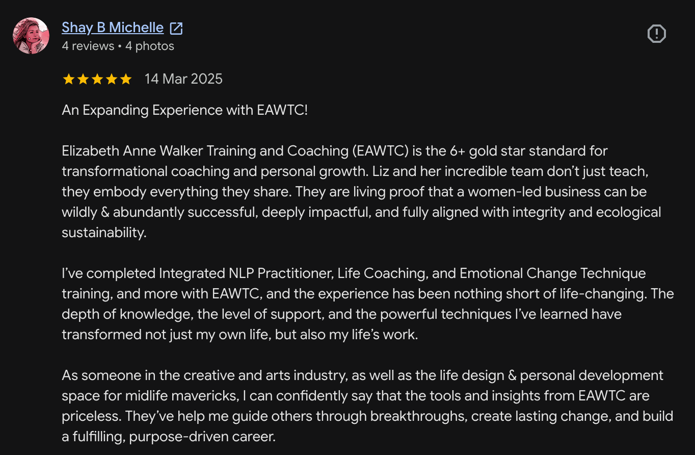 Google review EAWTC