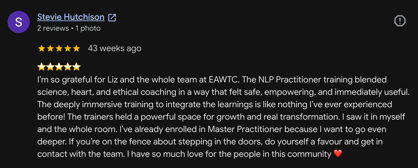 Google review EAWTC