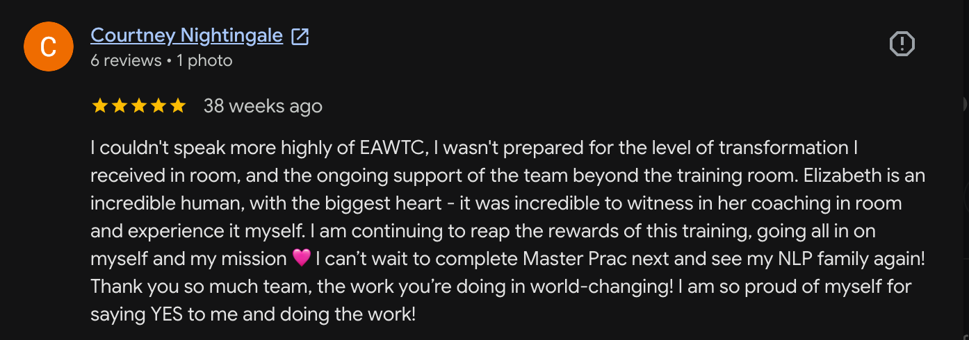 Google review EAWTC