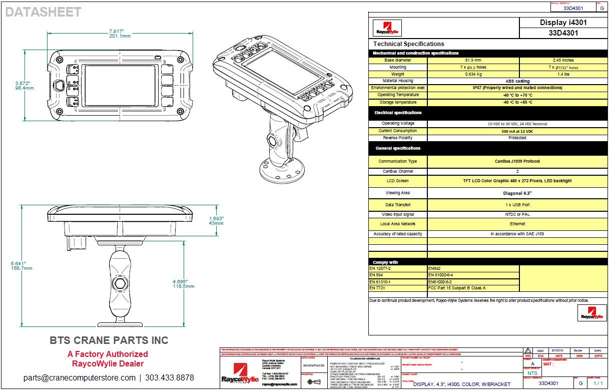 Crane LMI Computer Display Console Replacement Information