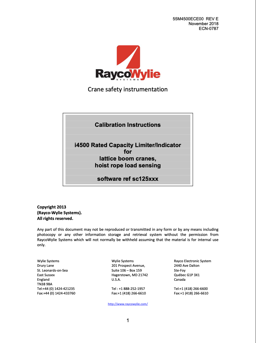 LinkBelt Crane LMI Calibration Manual
