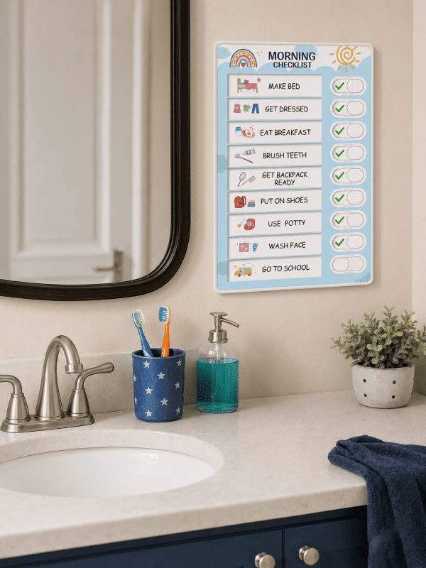 ADHD child move through the morning routine.