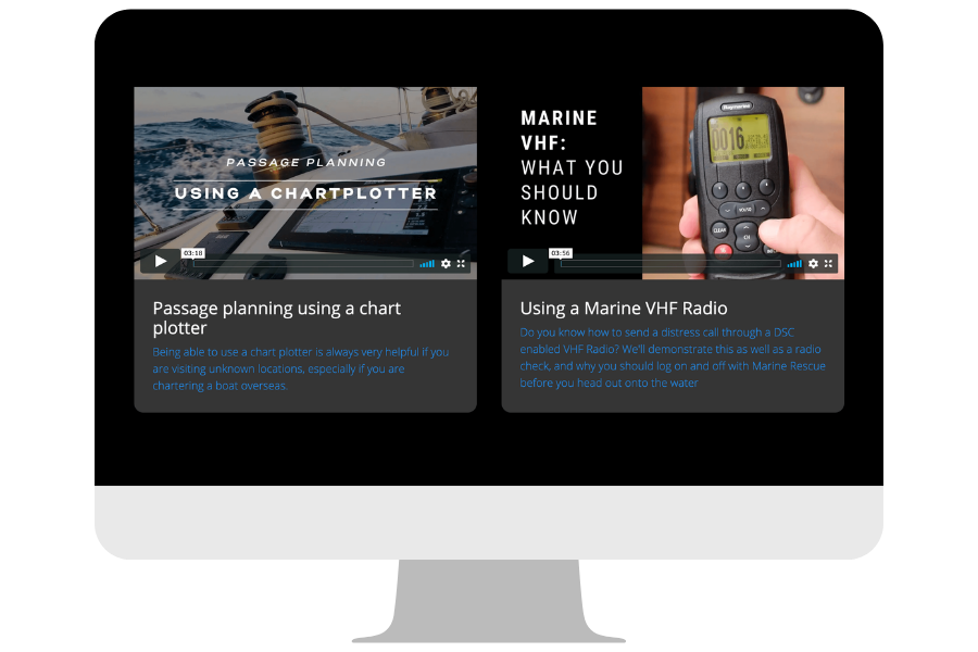 Passage planning using a chart plotter and using a marine vhf radio