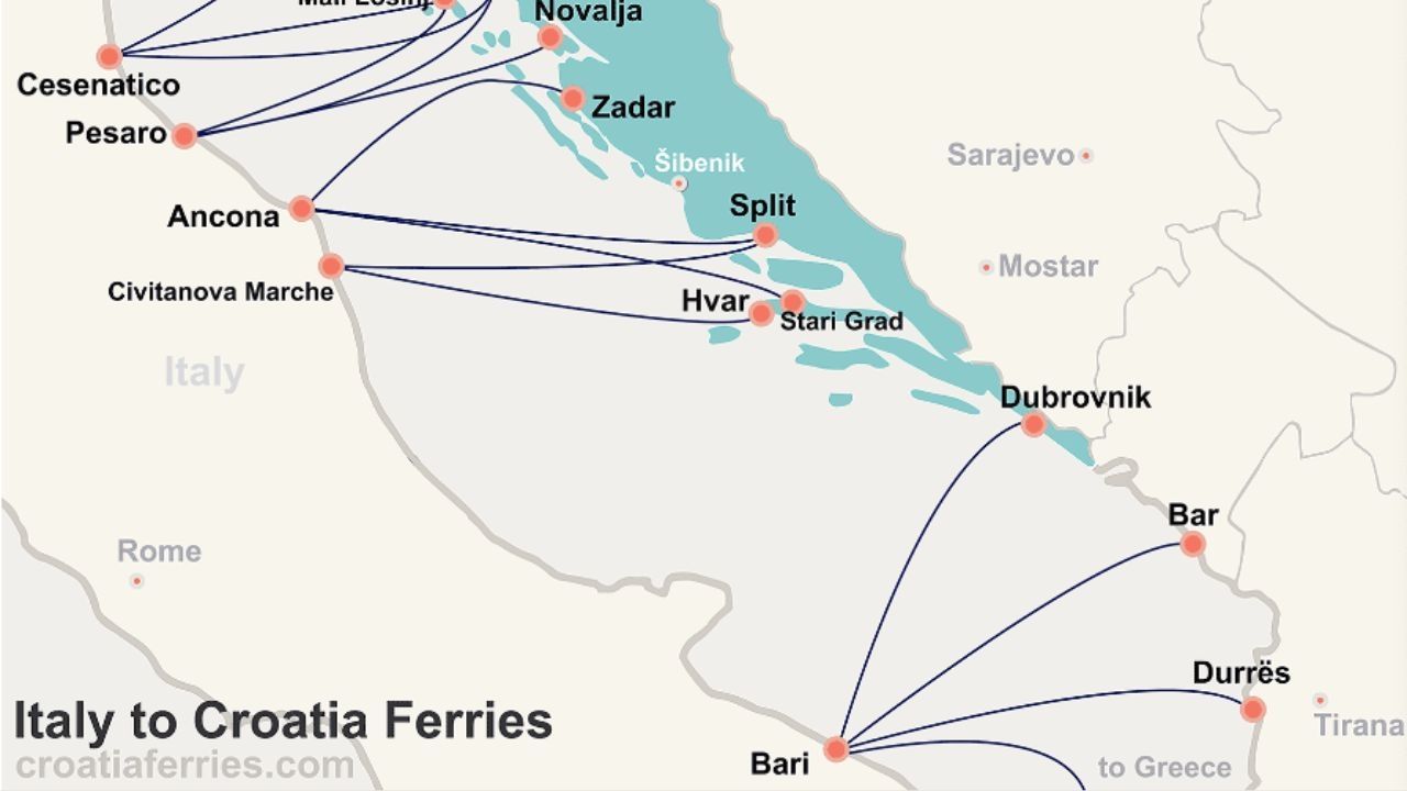 Ferry to bareboat charter in Croatia 