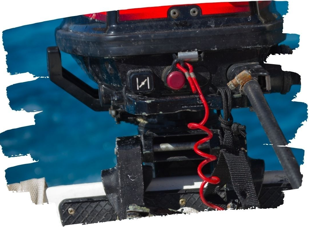 Kill Cord attached to a dinghy outboard