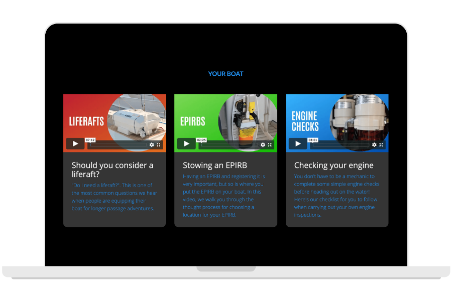 Liferaft, EPIRB and Engine Check Training Videos