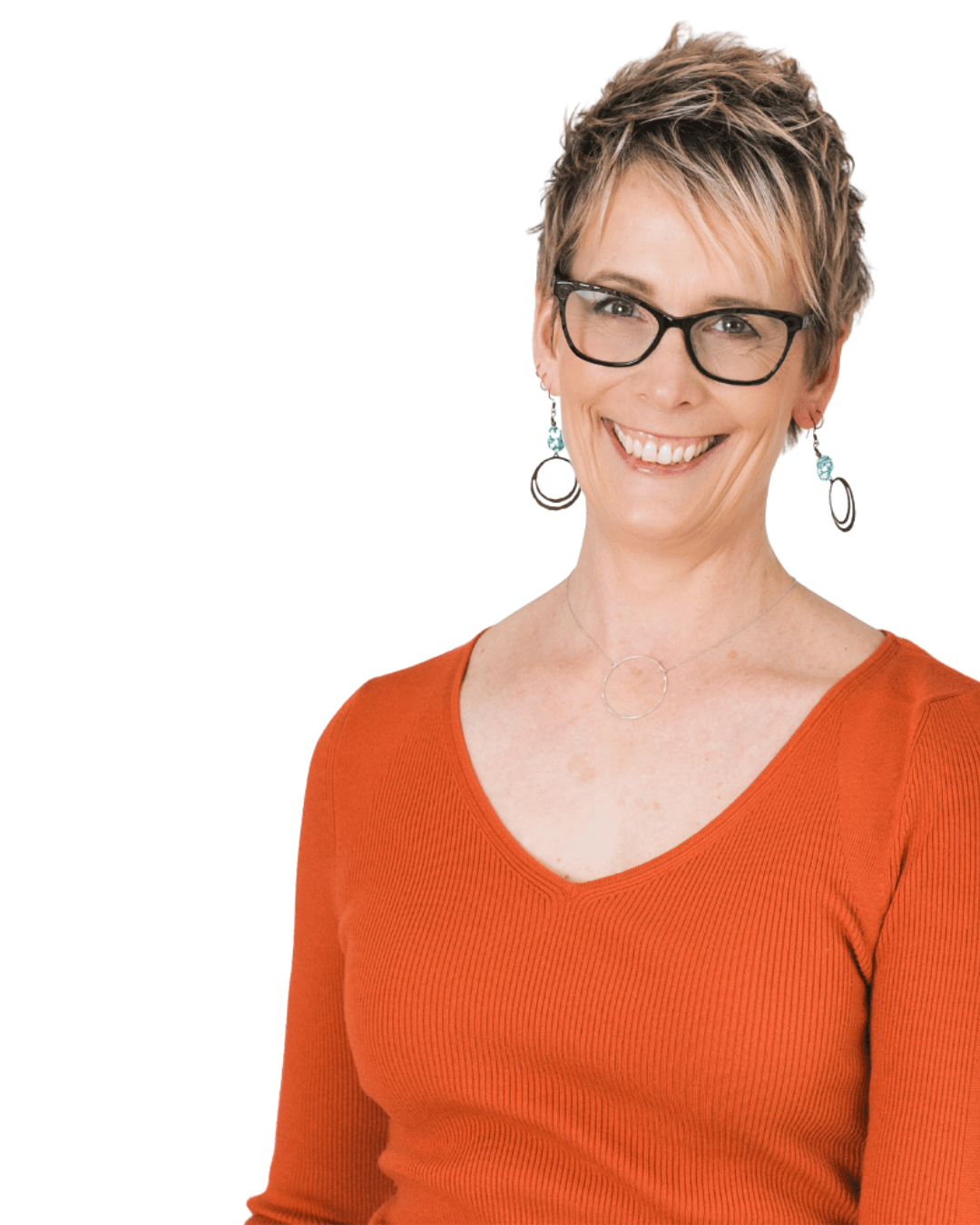 Carole Chabries, a white woman with short hair, faces the camera and smiles. 