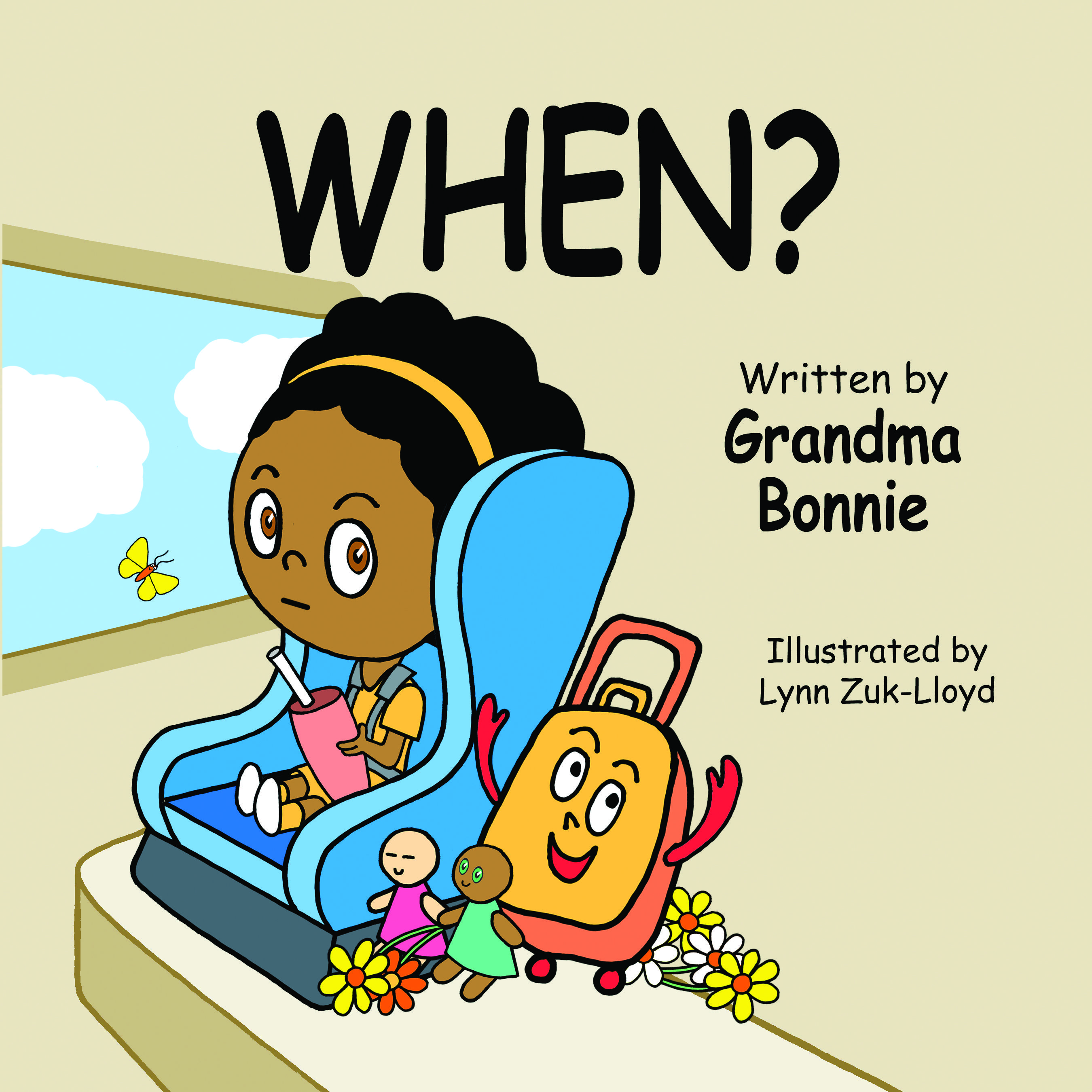 Cover of a book titled "WHEN?" with a child sitting in a booster seat