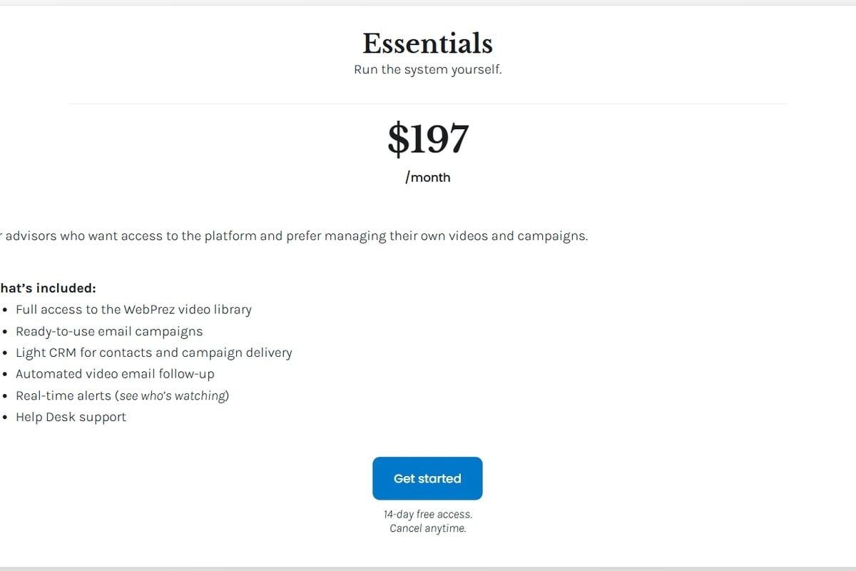 WebPrez Essentials Plan - WebPrez