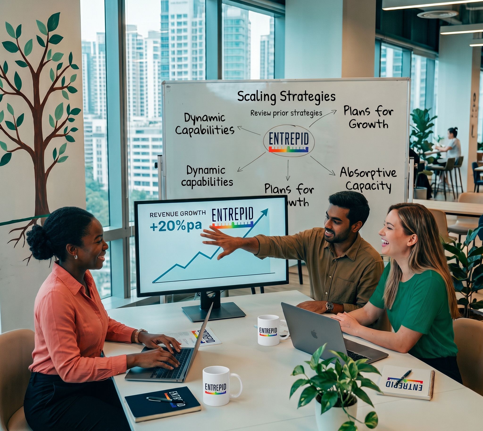 Clients engaging in a growth workshop