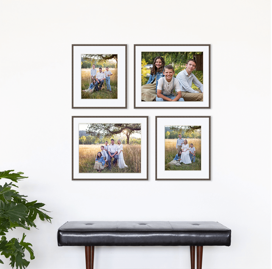 A family frame hang in white wall