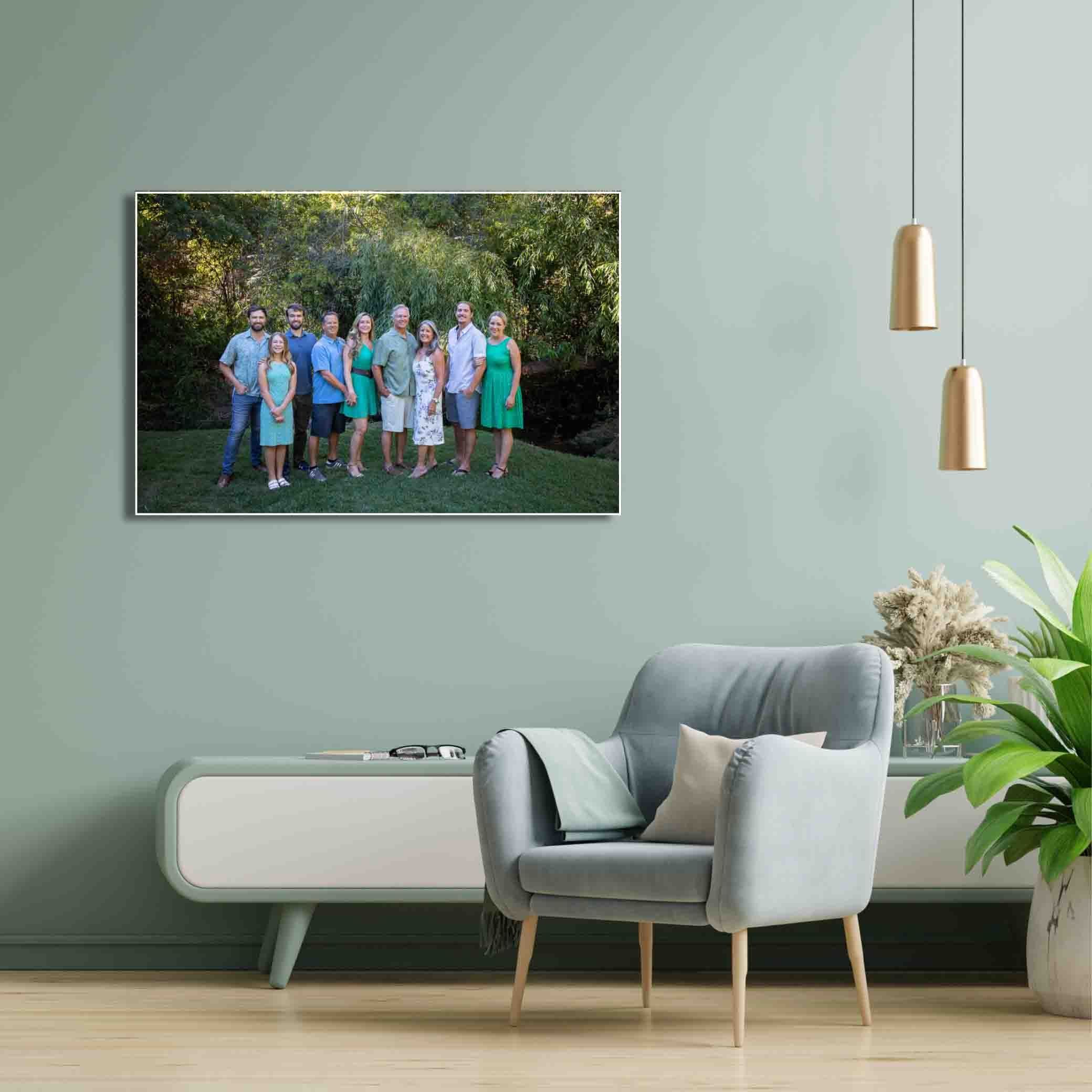 Portrait canvas display on the wall