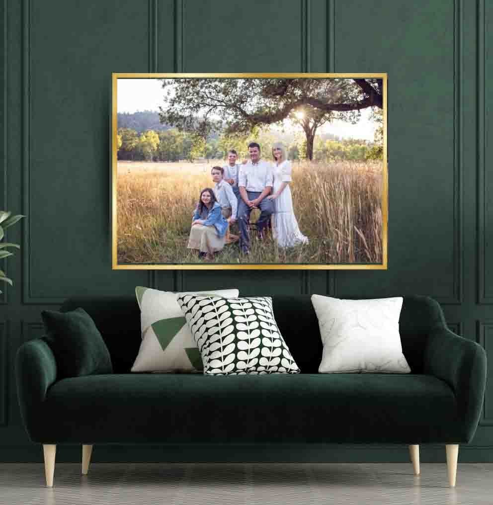 Hanged family frame displayed in home