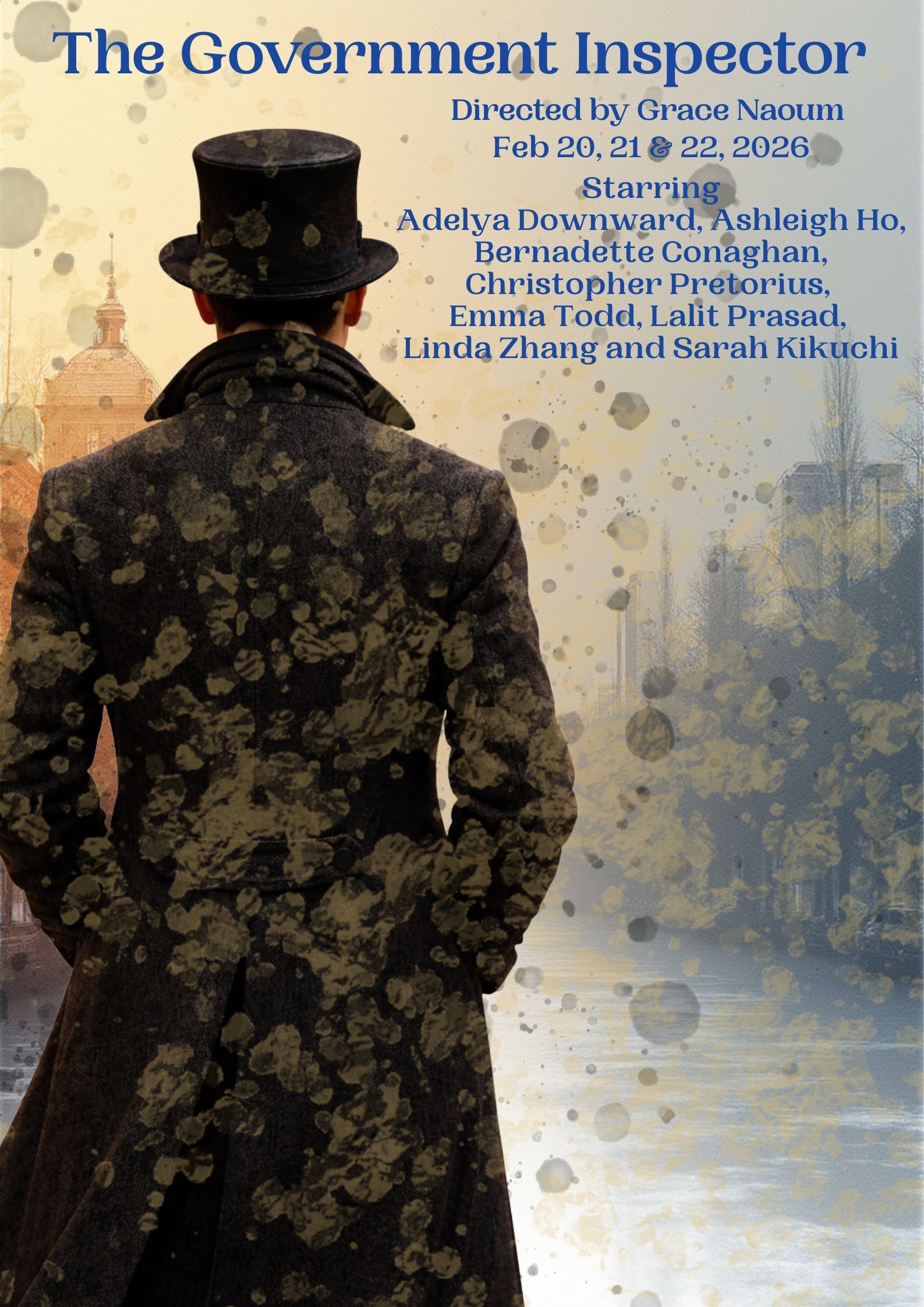 Bright coloured background with clouds and the sun, with text thats says Darlo Drama The Next Big Thing