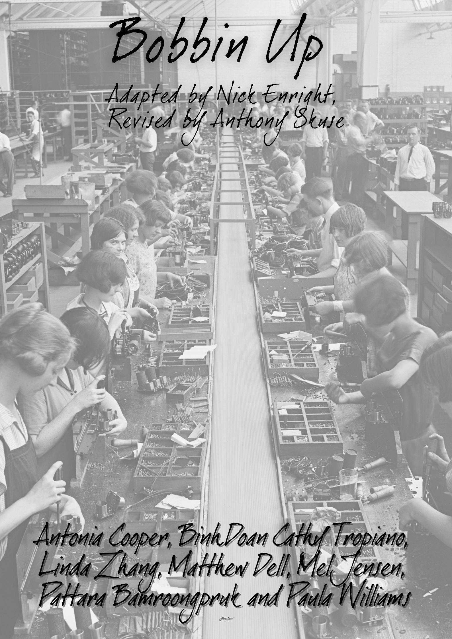 Great and white coloured background with people working