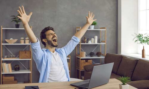 Man excited about Mental Health Connector