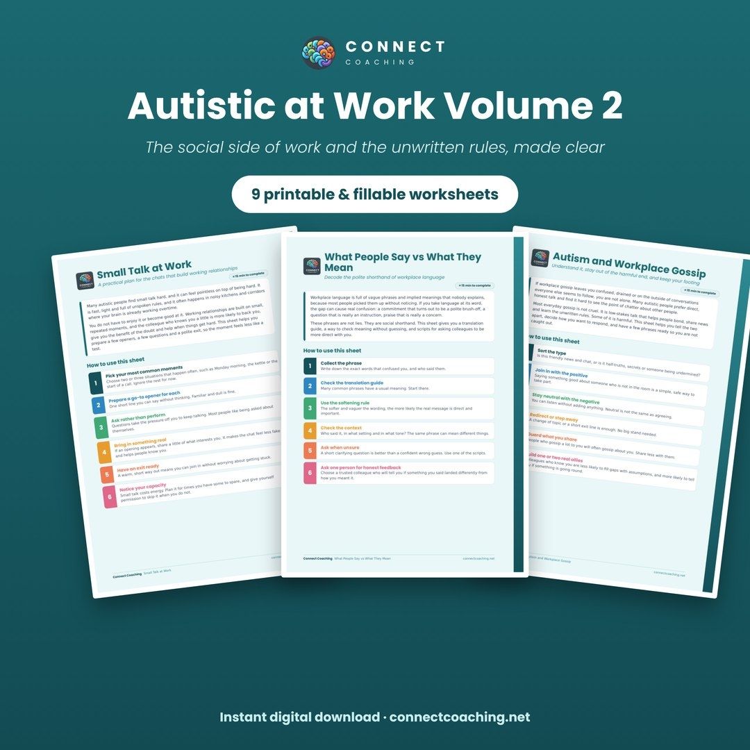 Autistic at Work Volume 2 cover showing sample pages