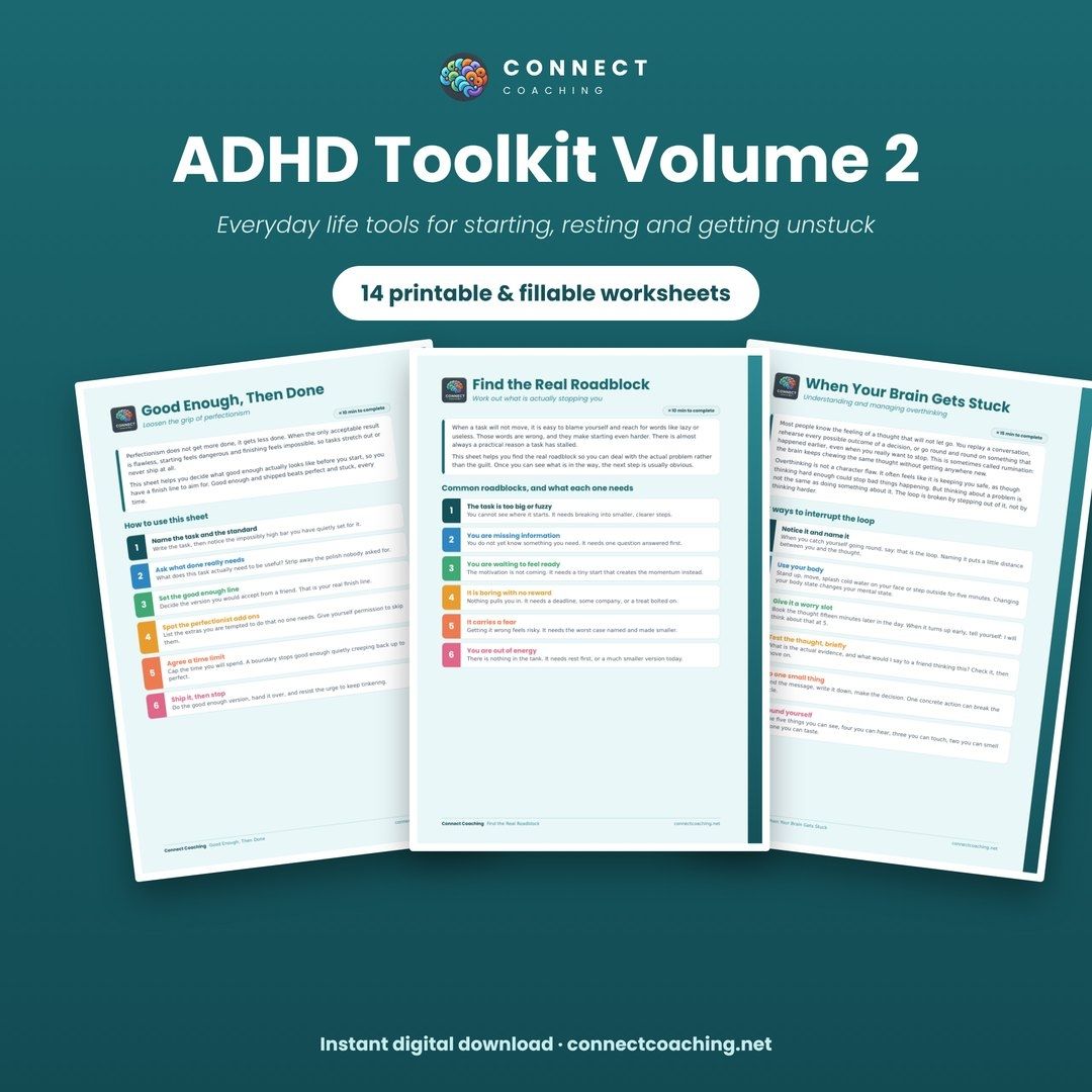 ADHD Toolkit Volume 2 cover showing sample pages