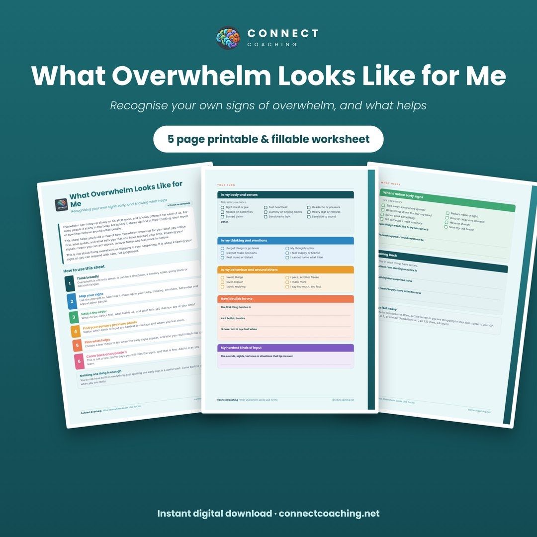What Overwhelm Looks Like for Me cover showing sample pages