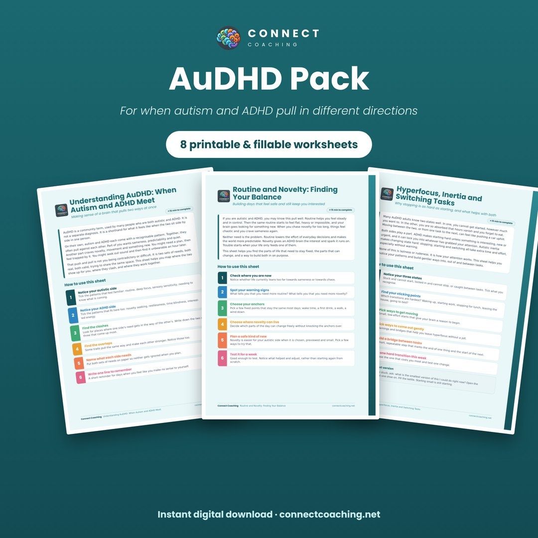 AuDHD Pack cover showing sample pages