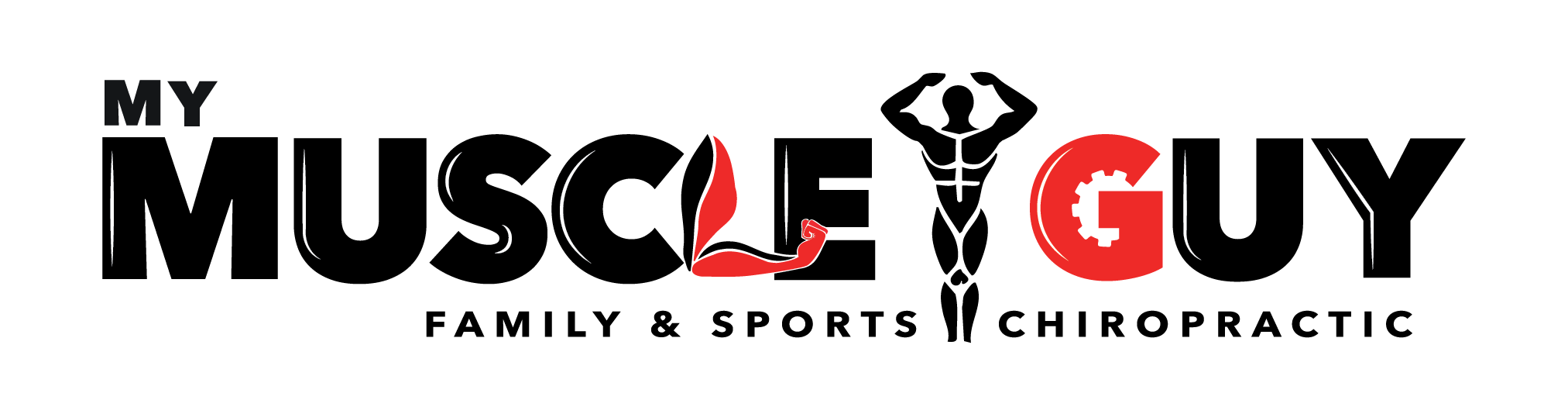 my muscle guy chiro black and red logo