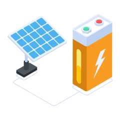 Solar Panel and Battery Icon