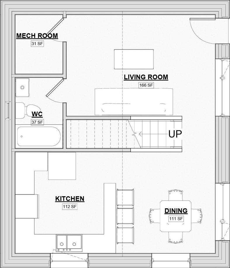 Loft ADU — Main floor plan