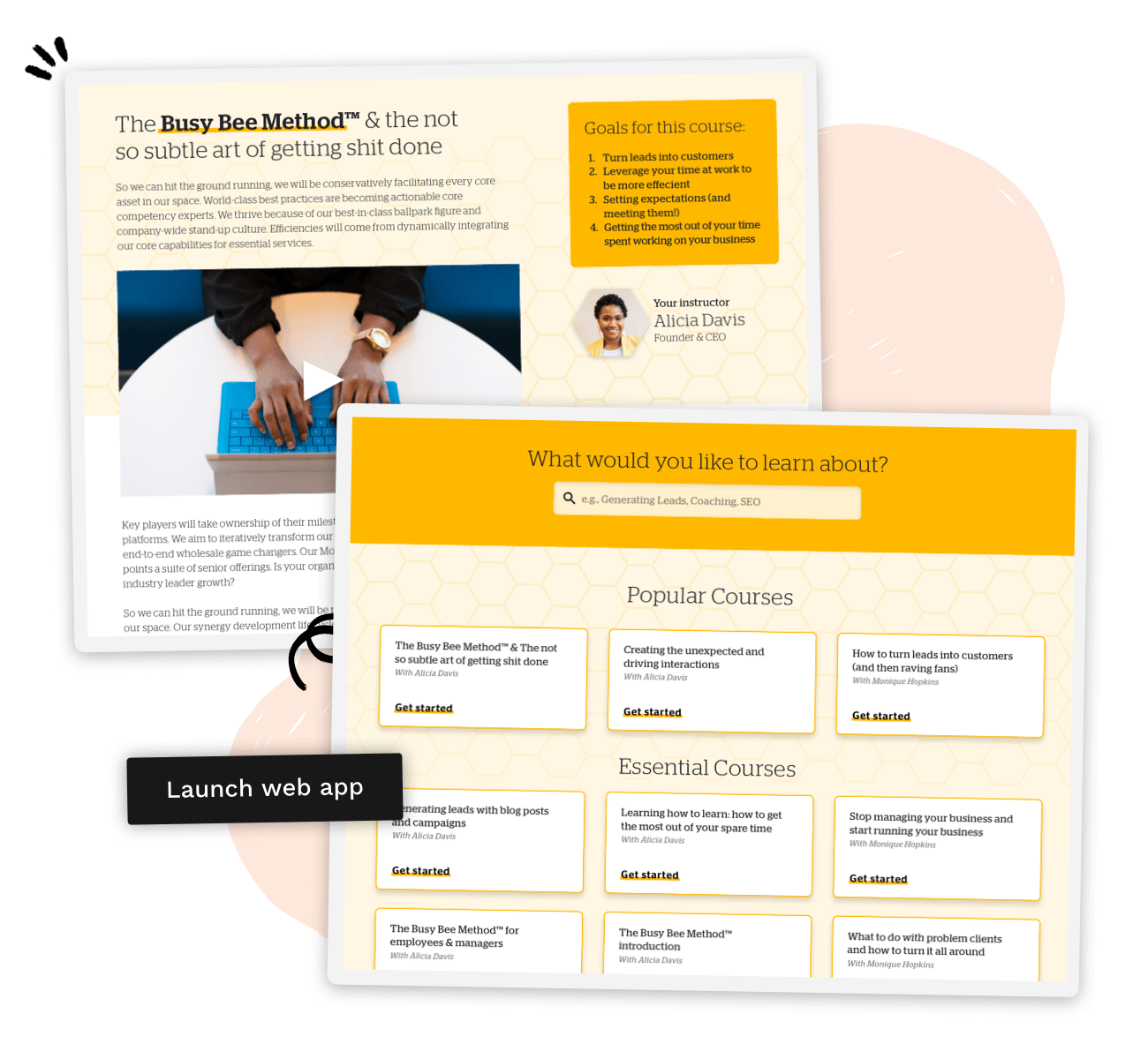 An example of a page created by the Dynamic Content feature in the Ontraport app