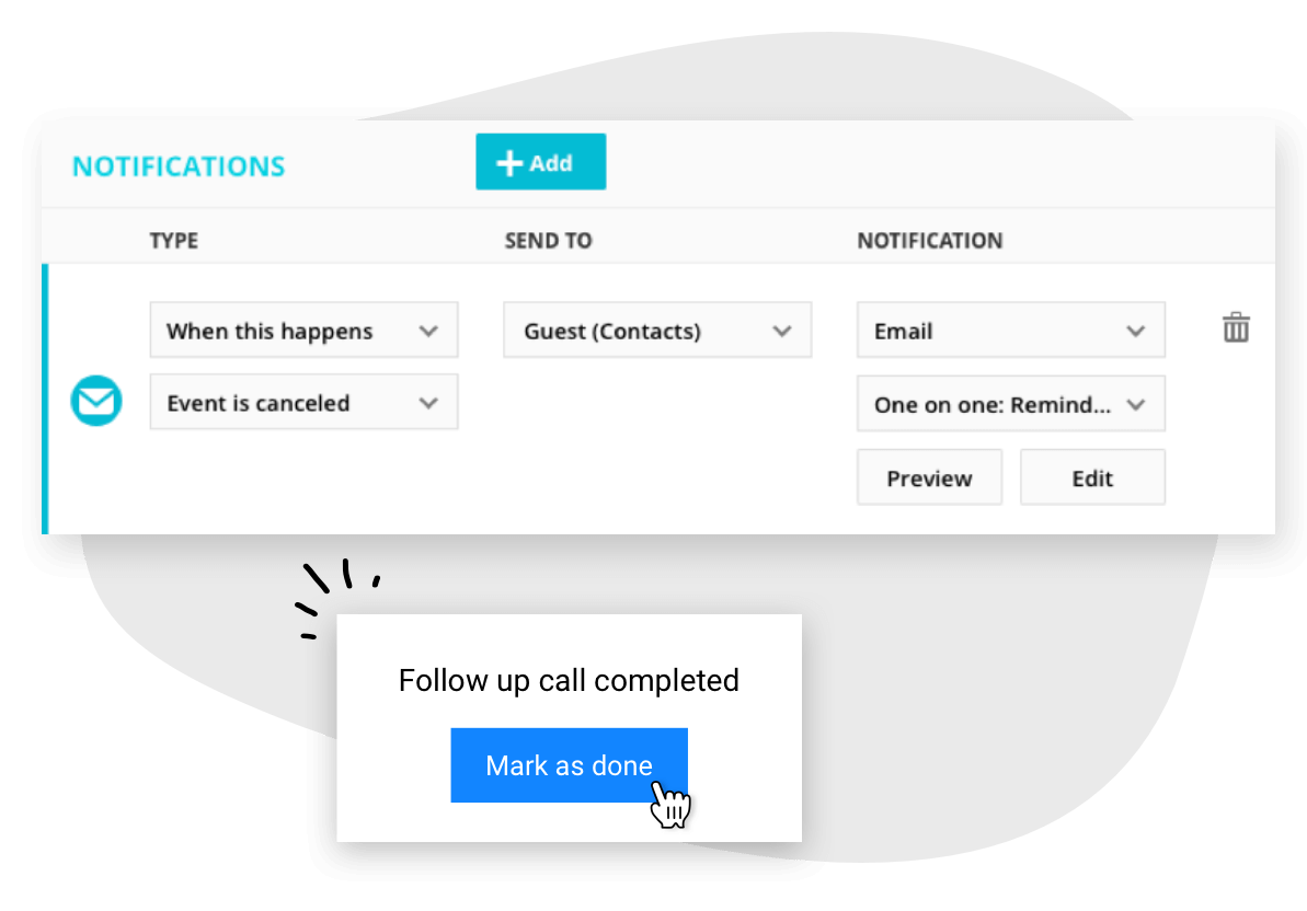 A screenshot of a Task Notification automation within the Ontraport app